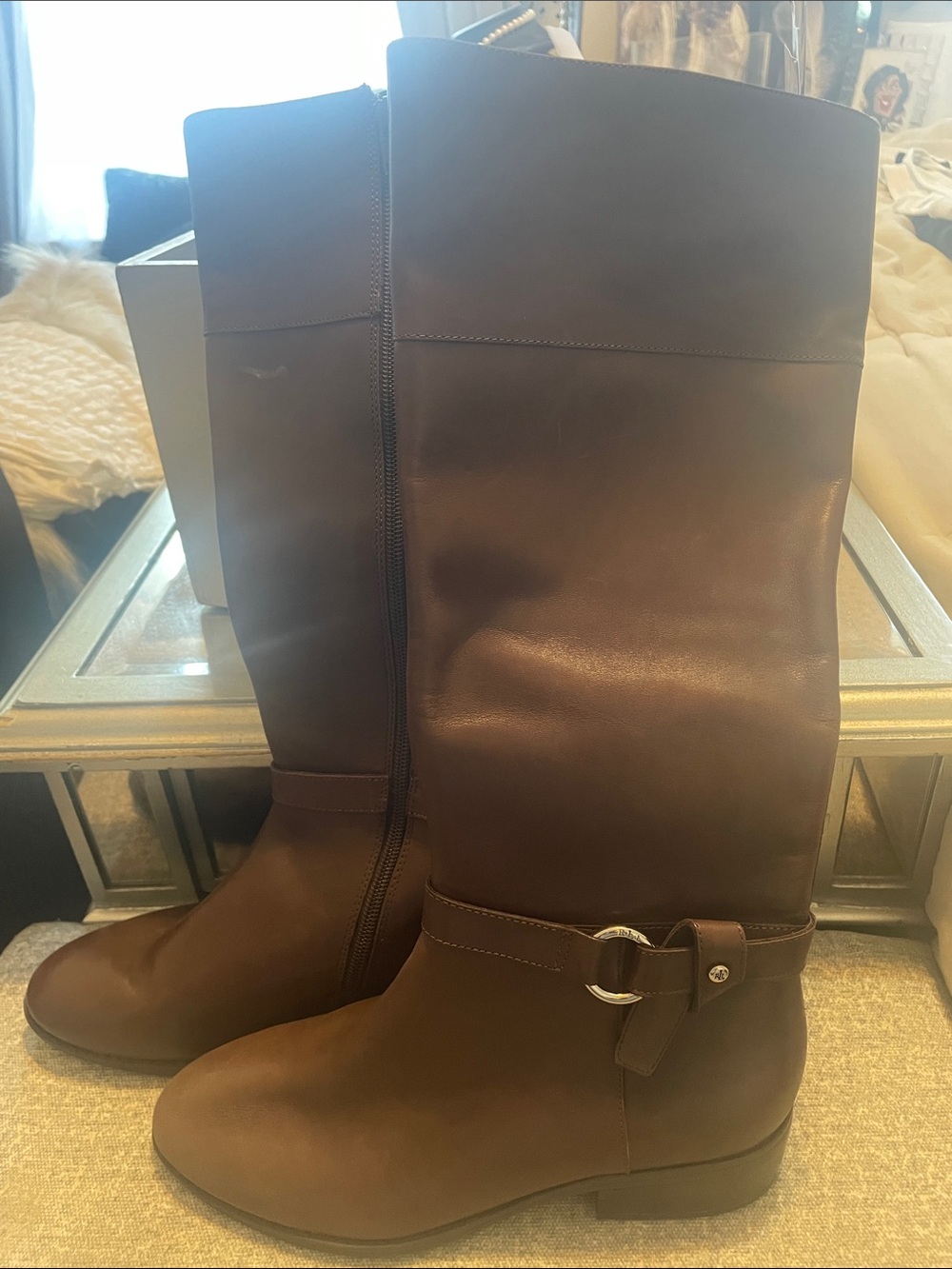 Ralph Lauren Brown Women's Riding Boots - Classic Knee High Leather
